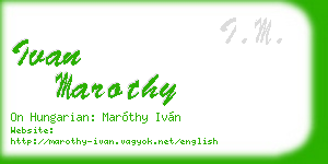 ivan marothy business card